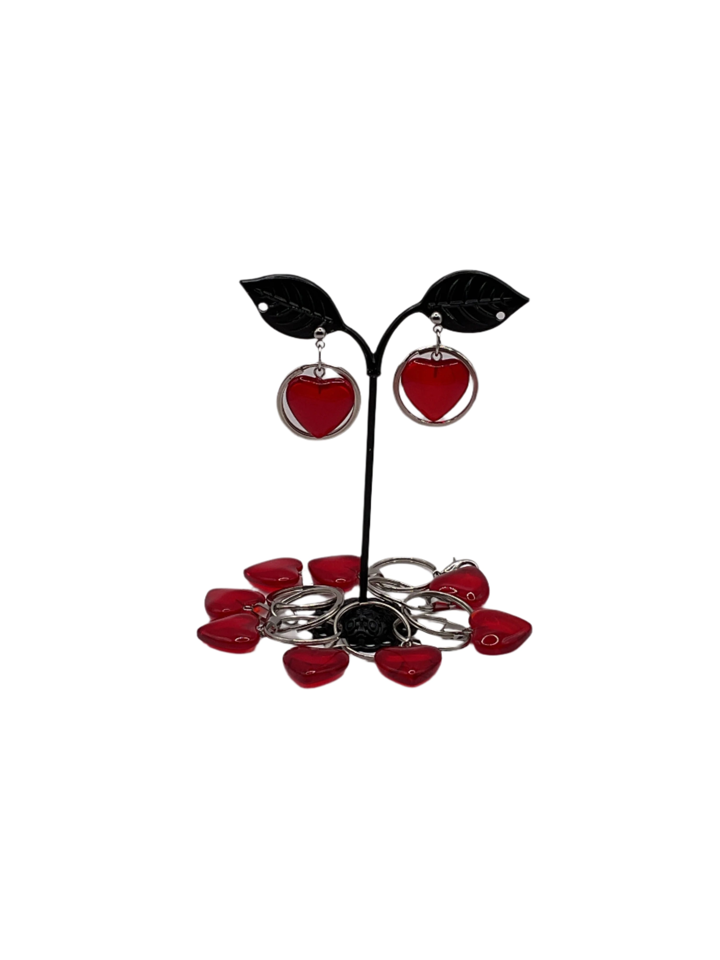 Heart Earring And Bracelet Set