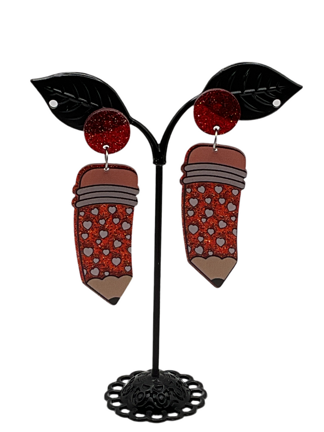 Valentine Pencil Earrings Hover Image