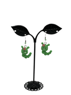 Green Caterpillar Earrings