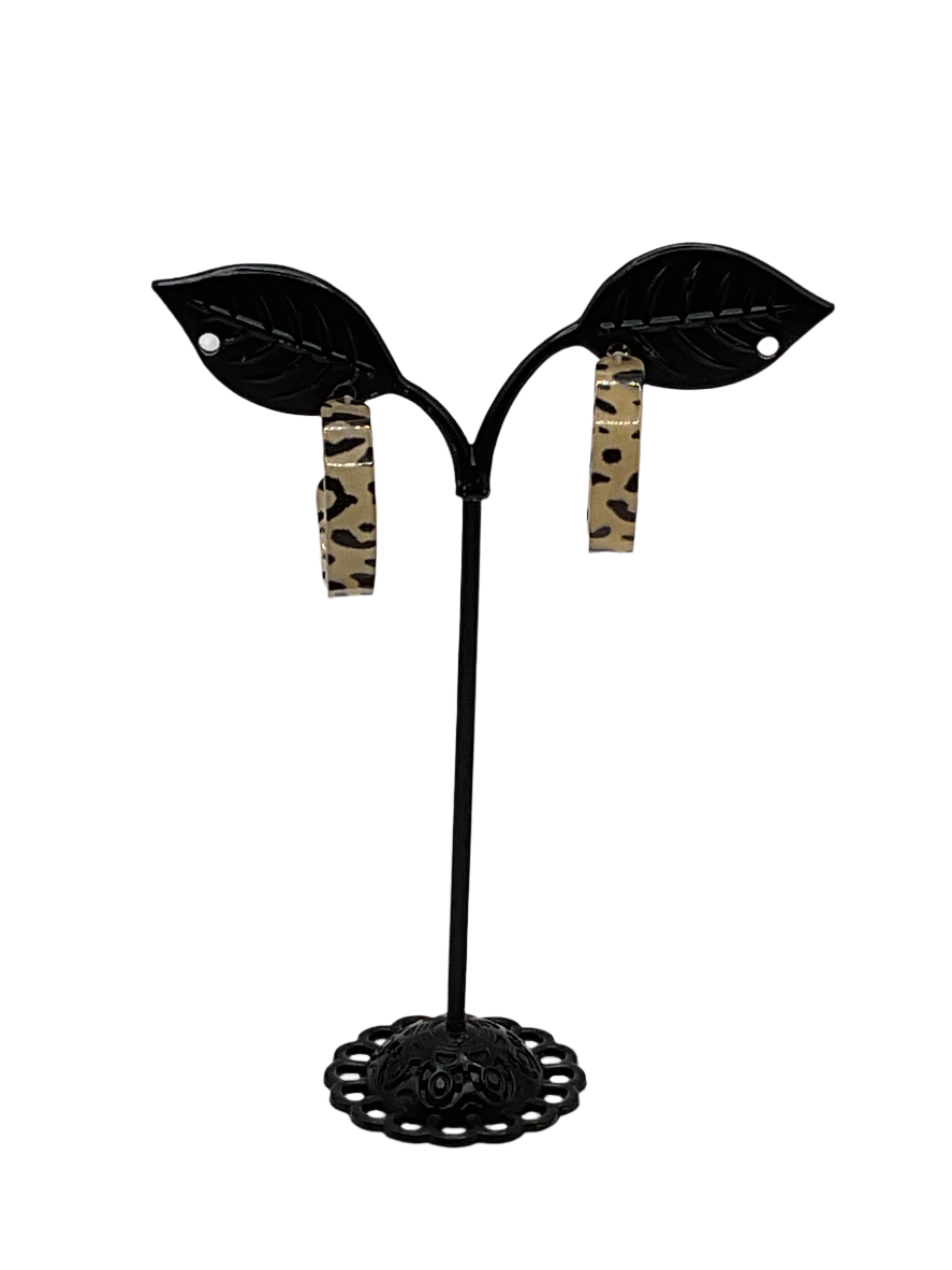 Leapord print hoop earrings Main image