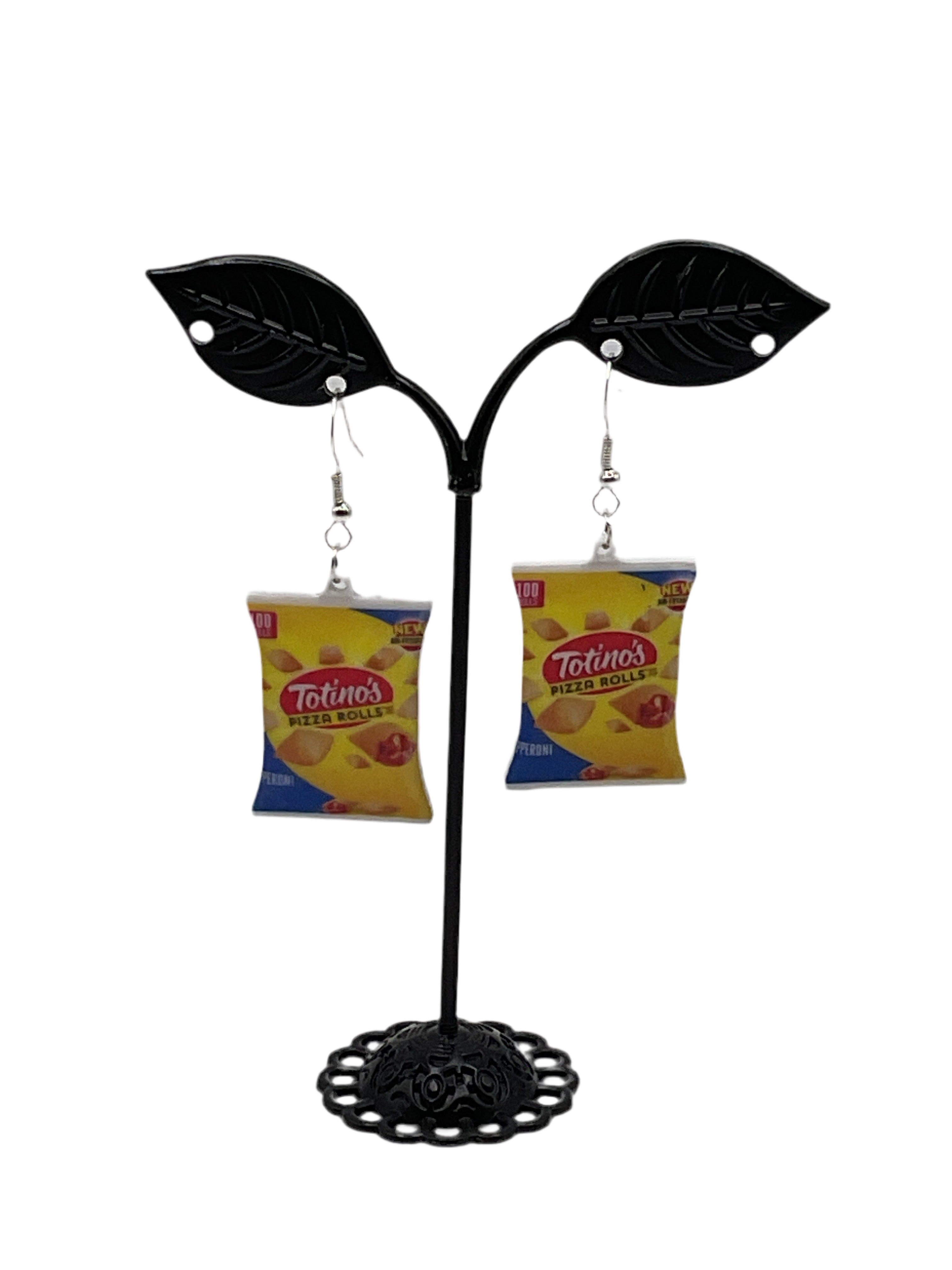Pizza roll earrings
