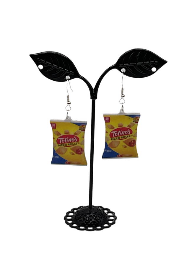 Pizza roll earrings Hover Image