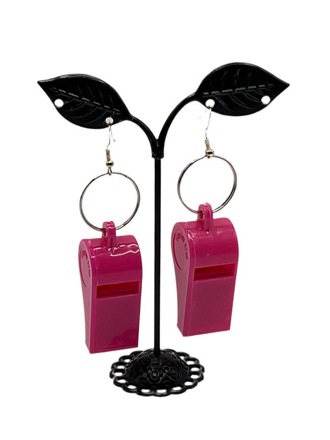 Pink whistle earrings Hover Image