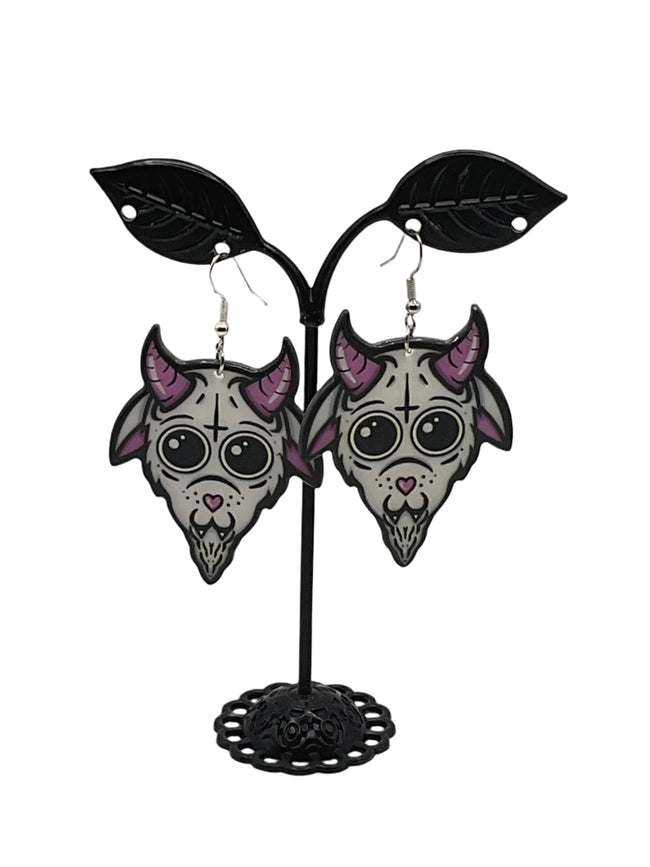 Pink Goat Earrings Hover Image