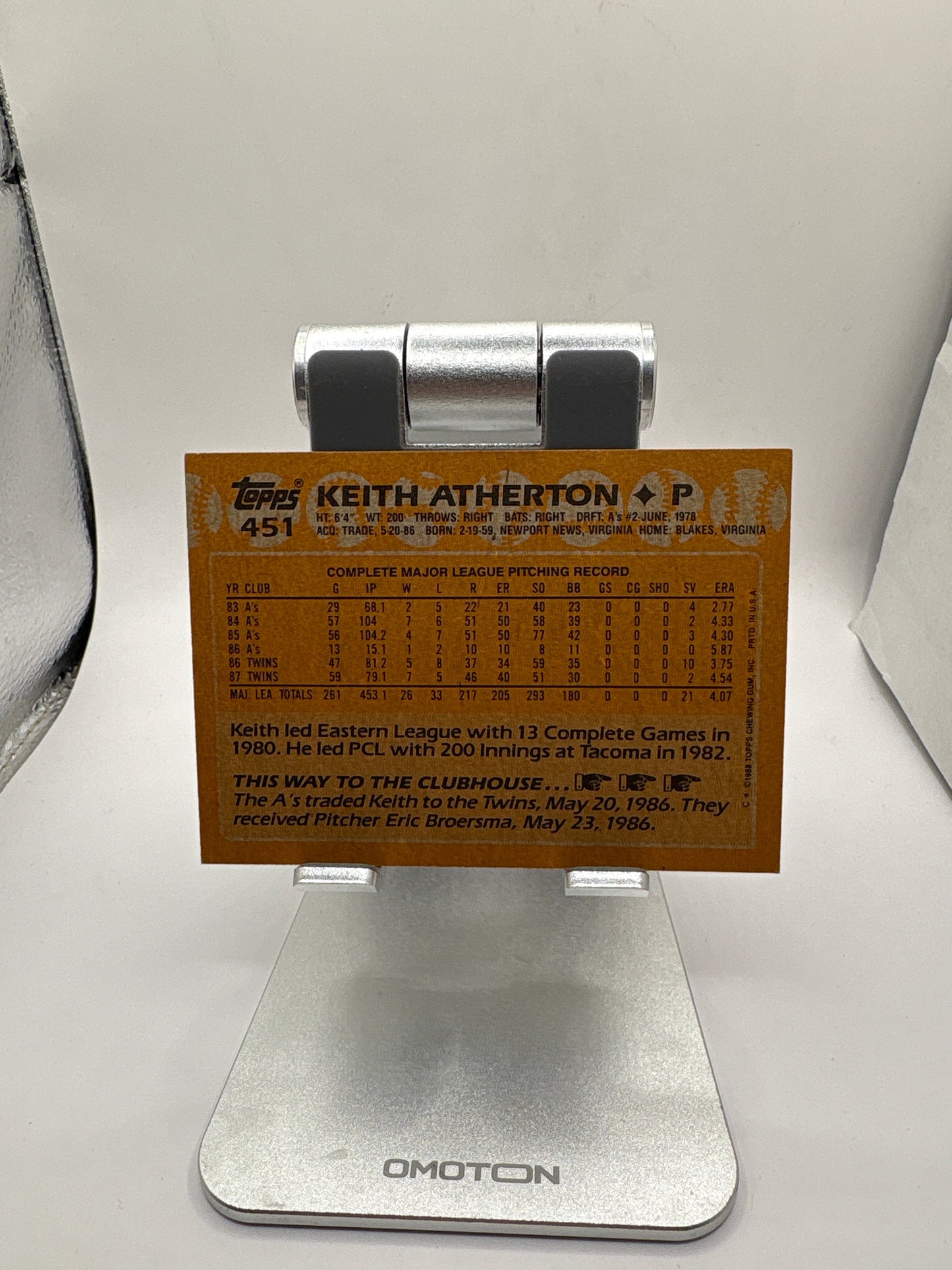 Topps Keith Atherton