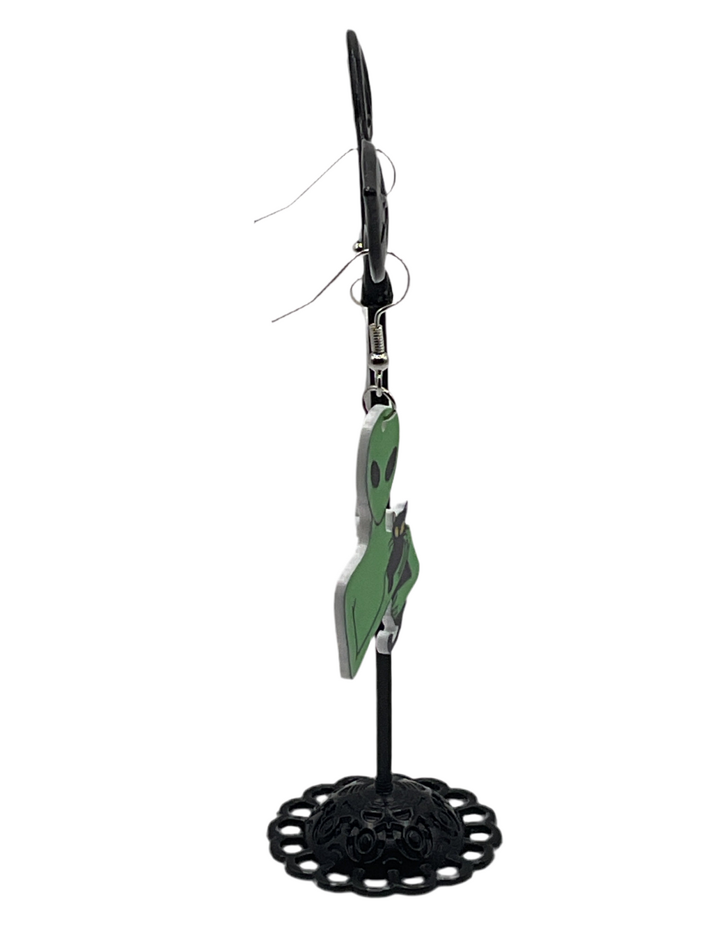 Green alien earrings