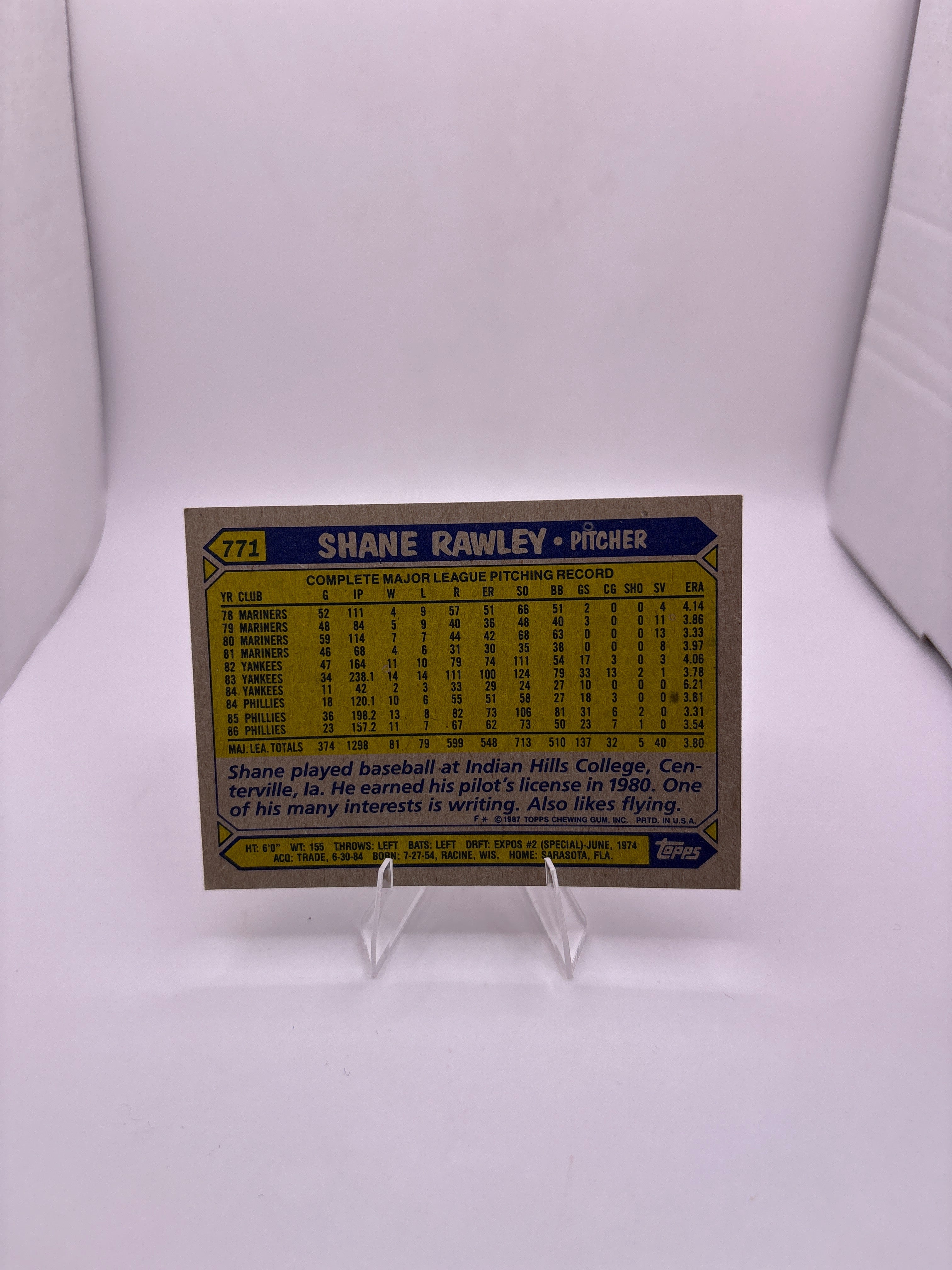 Topps Shane Rawley