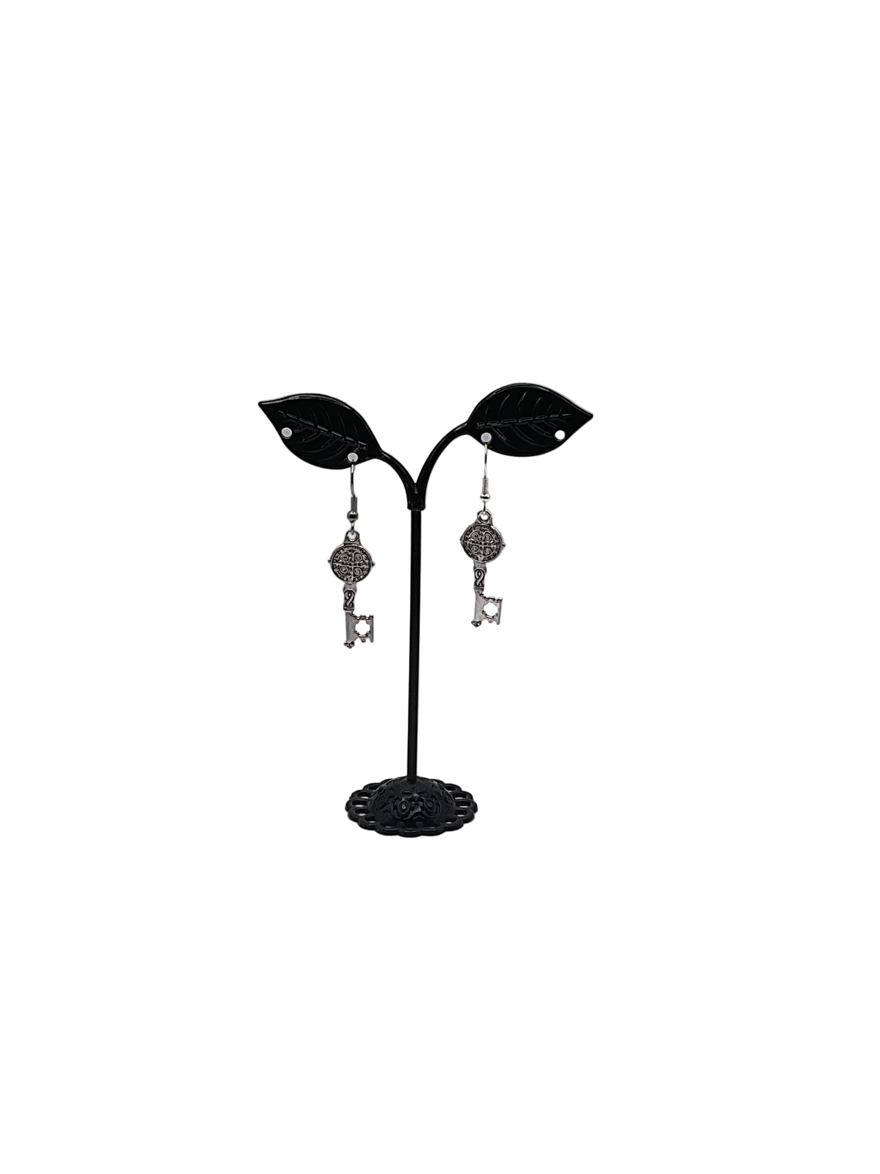 St. Benedict Key Medal Earrings