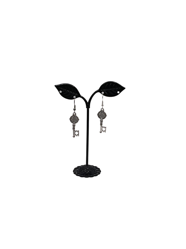 St. Benedict Key Medal Earrings