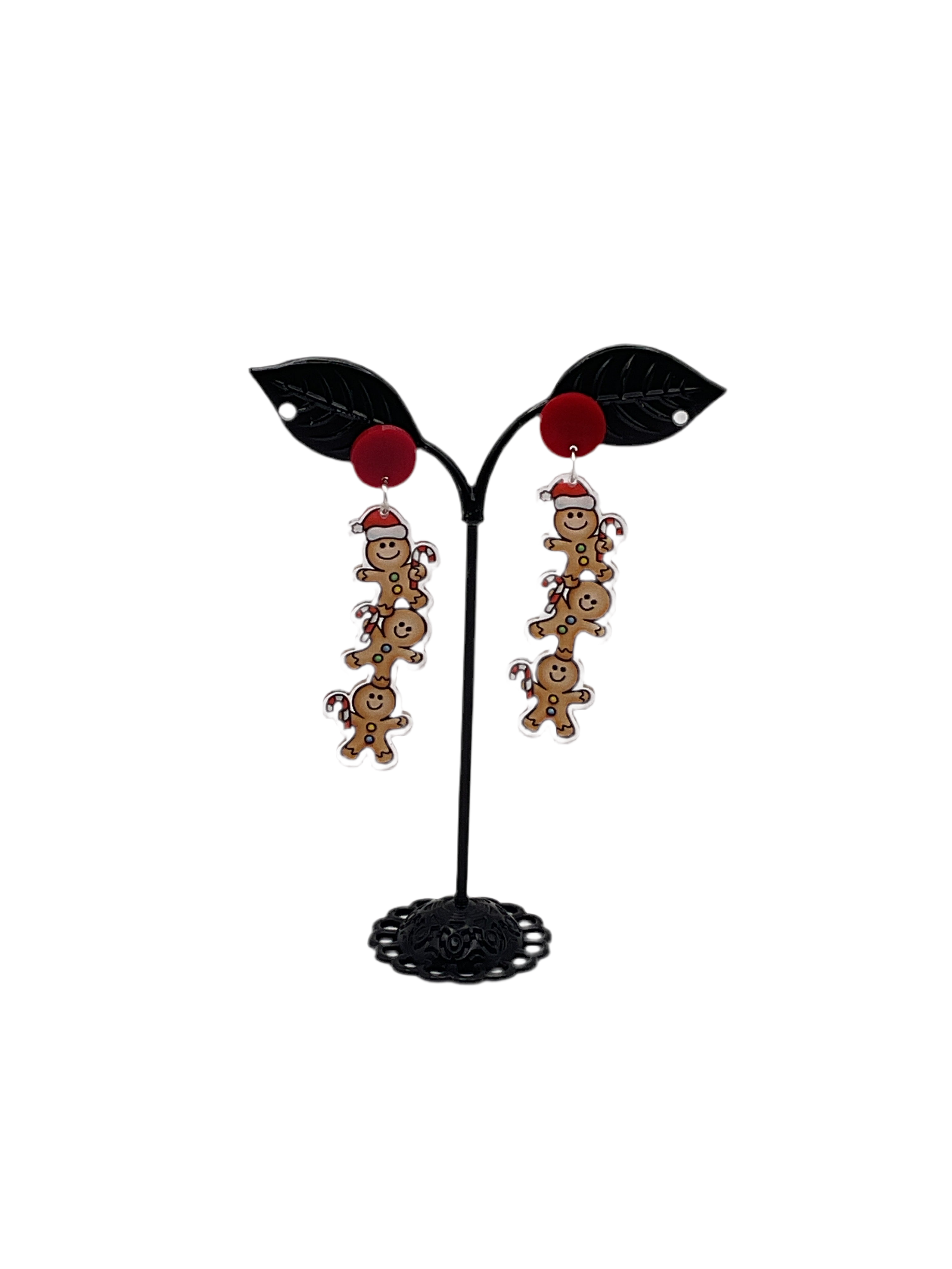 Gingerbread Men Christmas Earrings