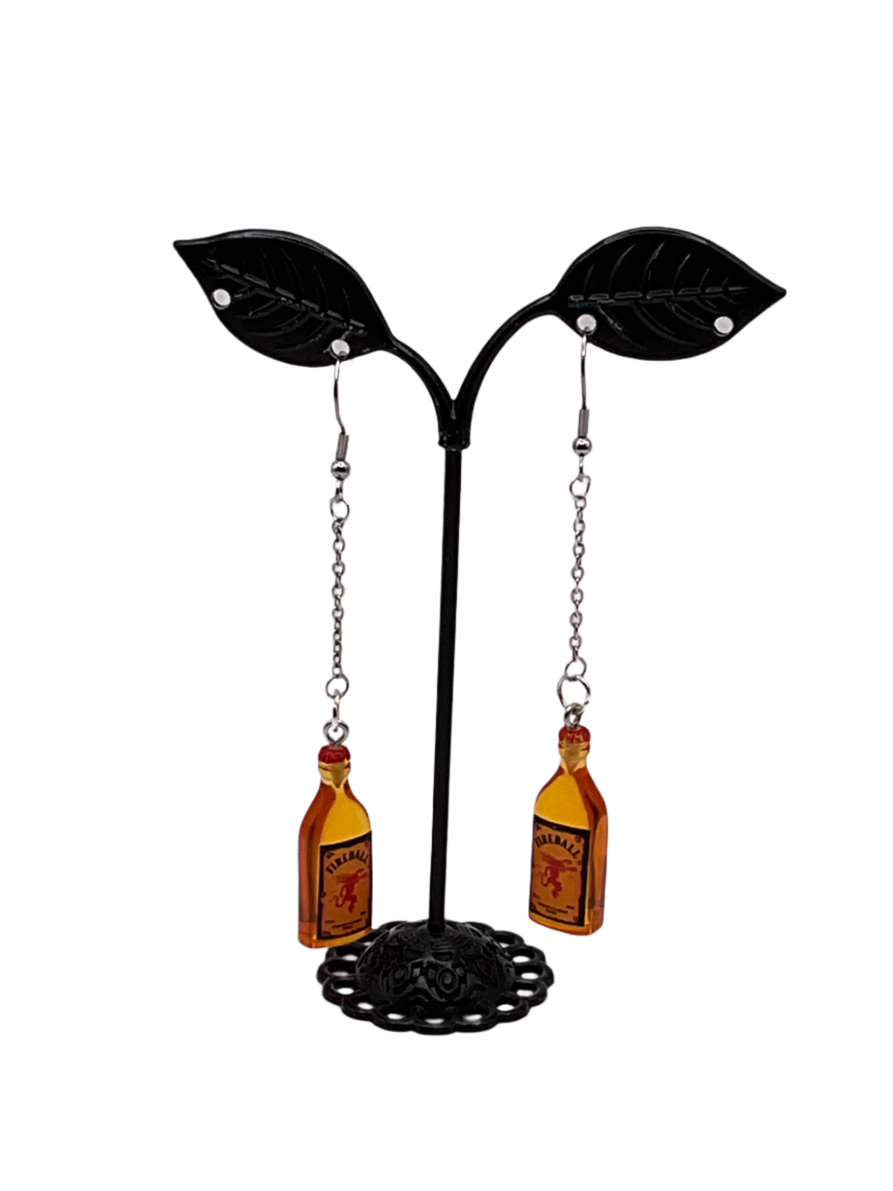 Fireball whiskey drop earrings Main image