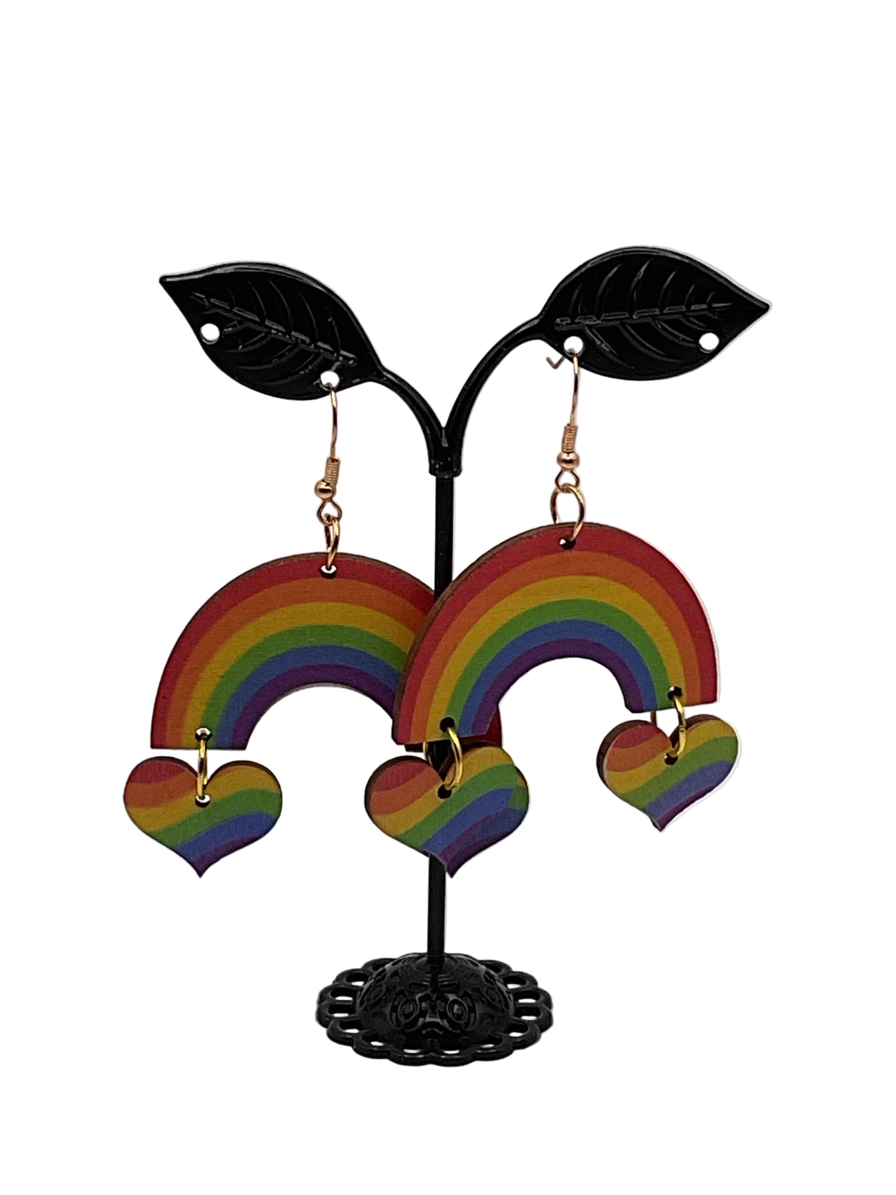 Rainbow And Heart Earrings Main image