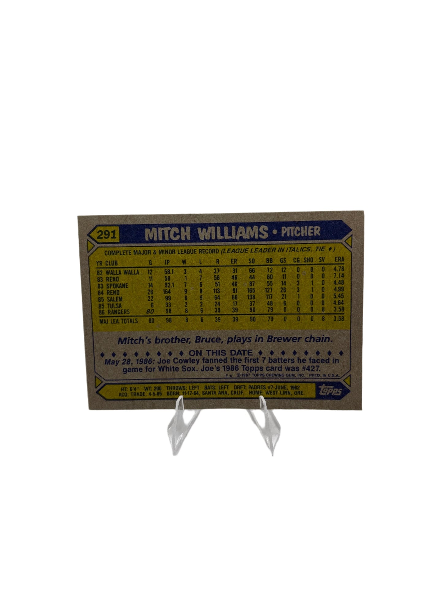 Topps Mitch Williams