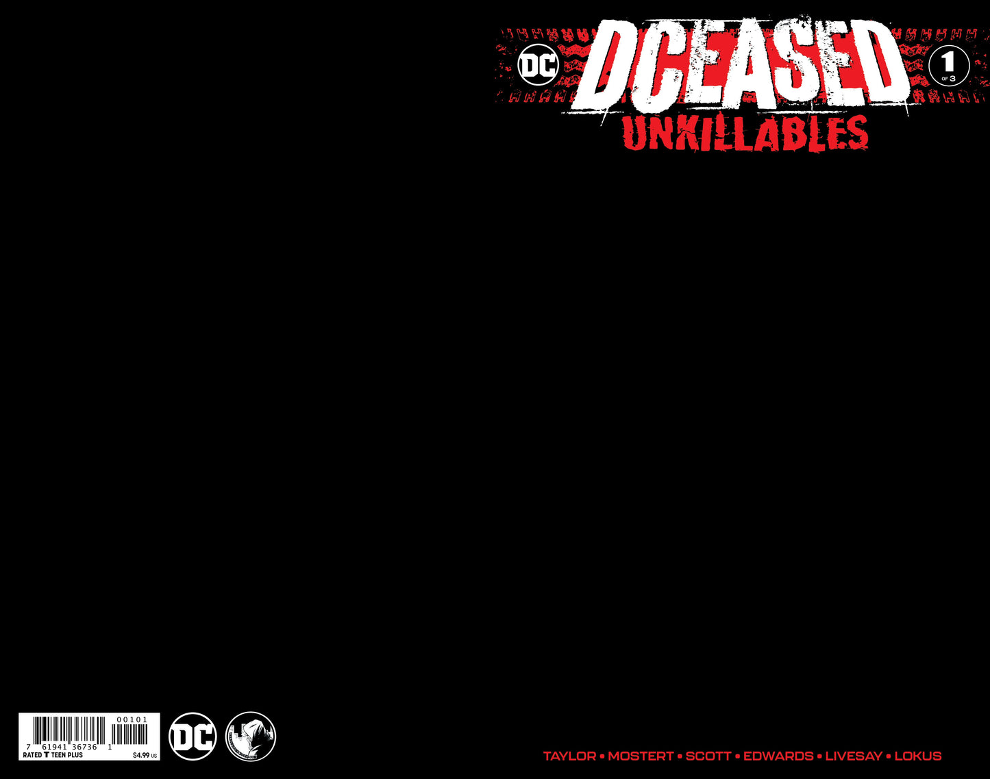 Dceased Unkillables #1 (Of 3) Unknown Comics Black Blank Exclusive Var (02/19/2020) - Collectors World Toys