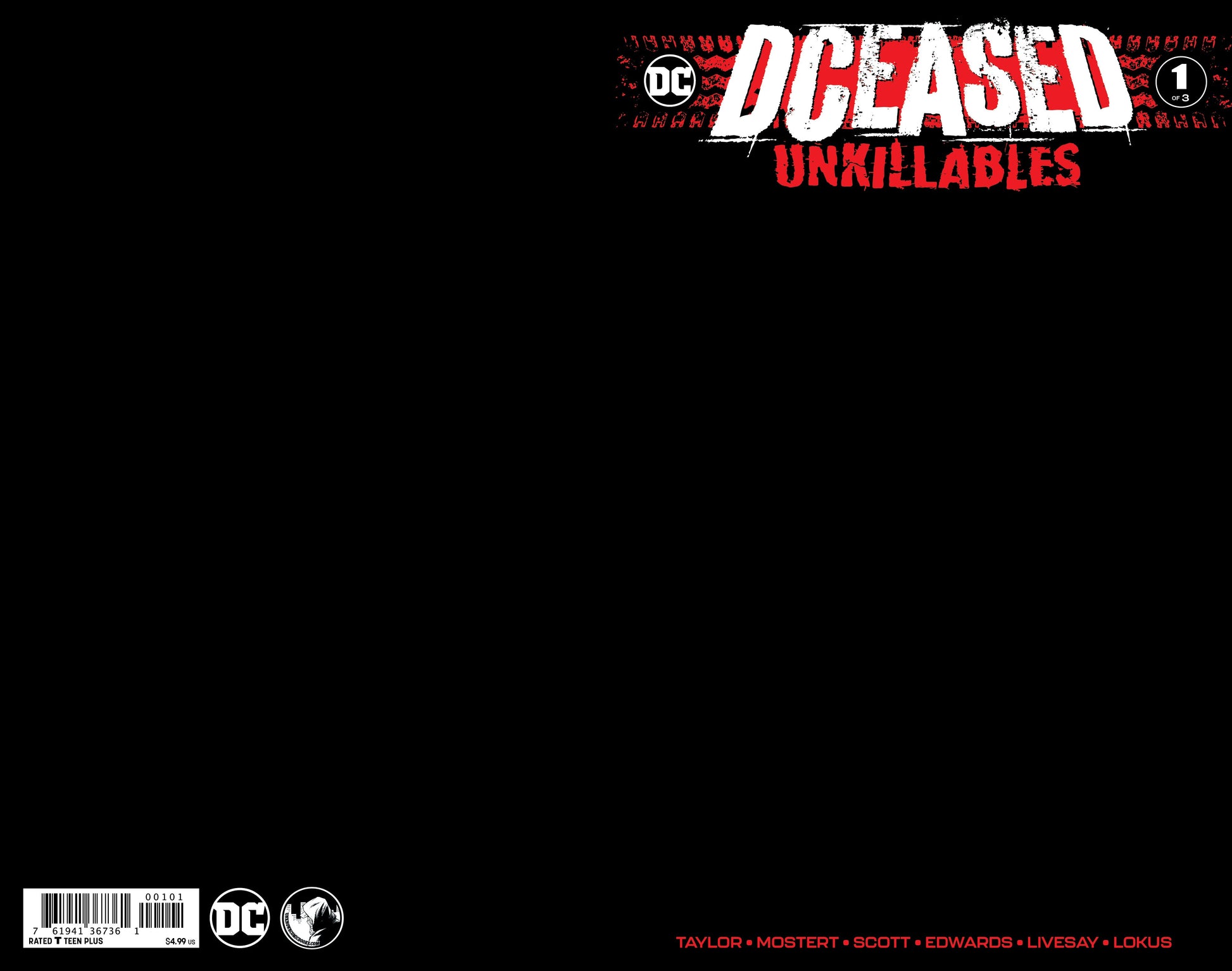 Dceased Unkillables #1 (Of 3) Unknown Comics Black Blank Exclusive Var (02/19/2020) - Collectors World Toys