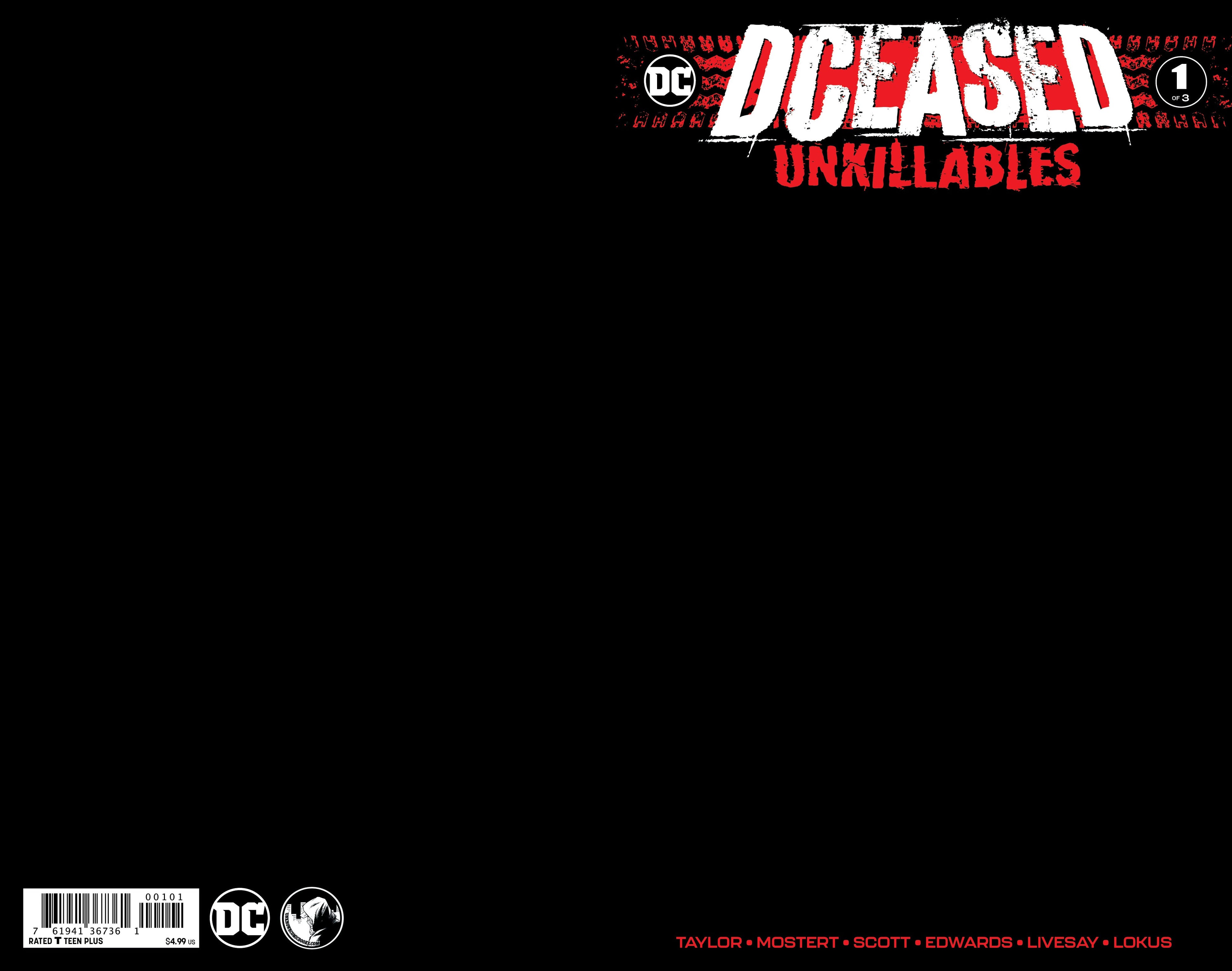 Dceased Unkillables #1 (Of 3) Unknown Comics Black Blank Exclusive Var (02/19/2020) - Collectors World Toys
