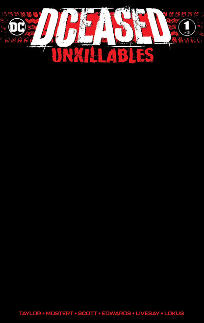 Dceased Unkillables #1 (Of 3) Unknown Comics Black Blank Exclusive Var (02/19/2020) - Collectors World Toys