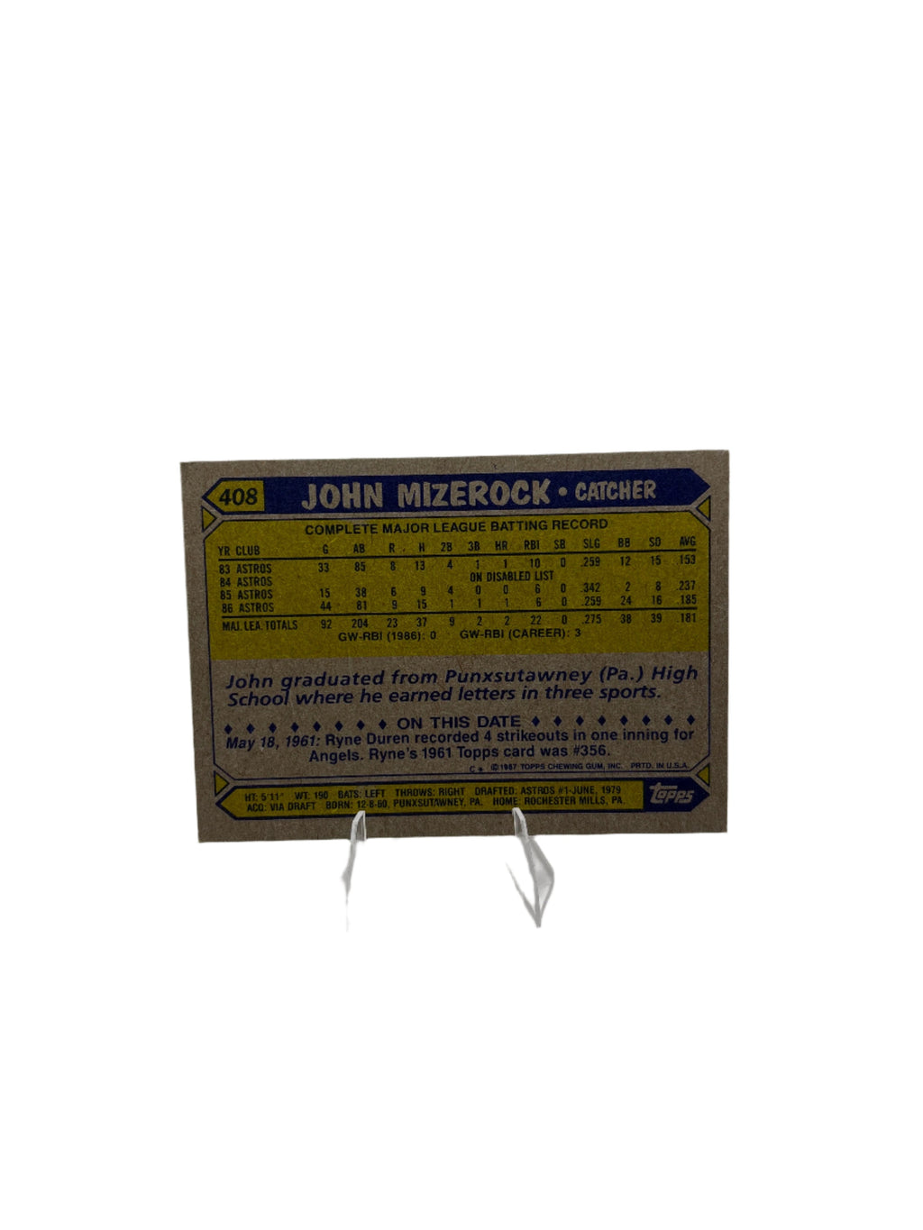 Topps John Mizerock