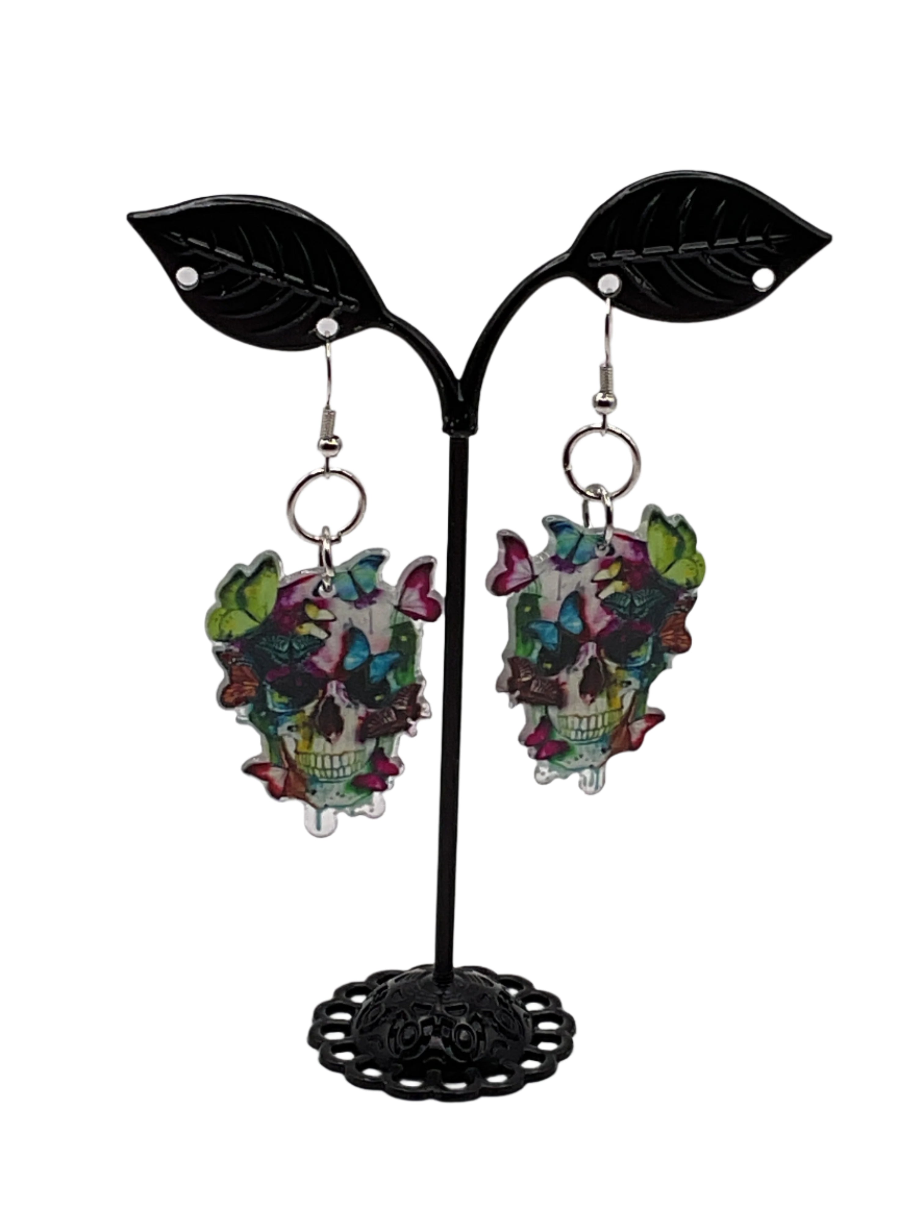 Skull With Butterfly Earrings Main image
