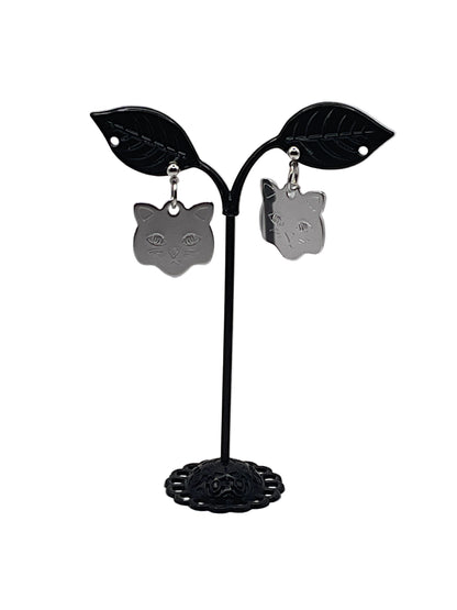 Cat Head Tag Earrings