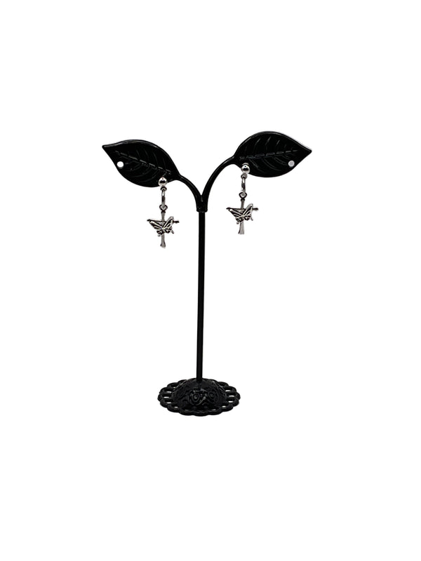 Cross with Butterfly Earrings