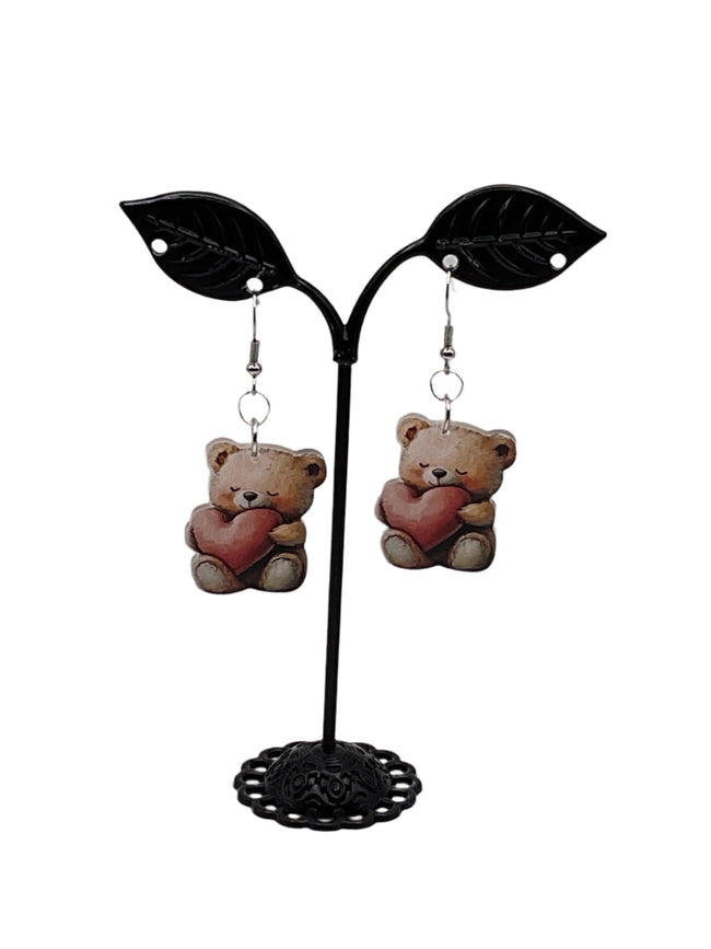 Teddy Bear Earrings Hover Image
