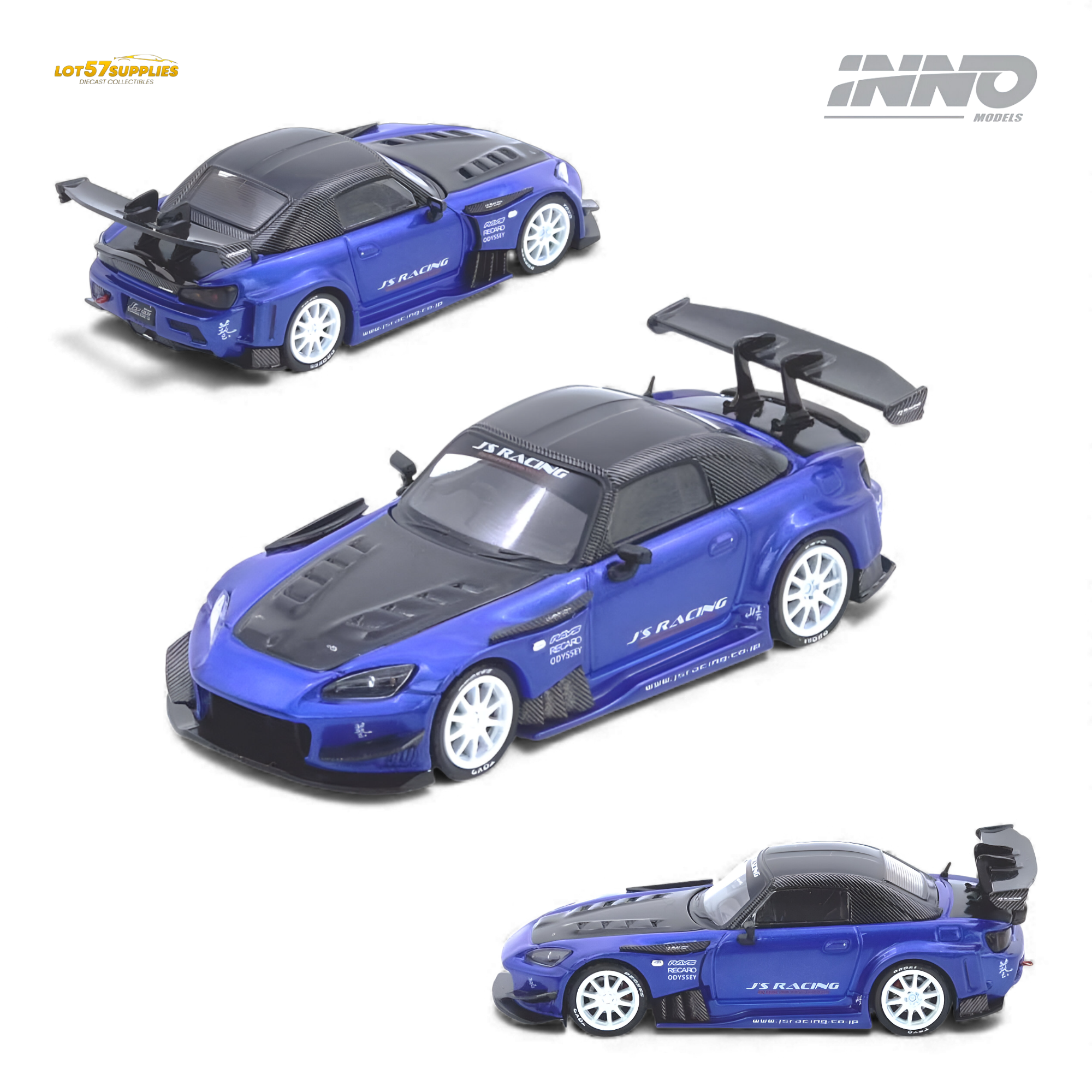 (Pre-Order) INNO64 Honda S2000 J's Racing - Blue 1:64 Main image