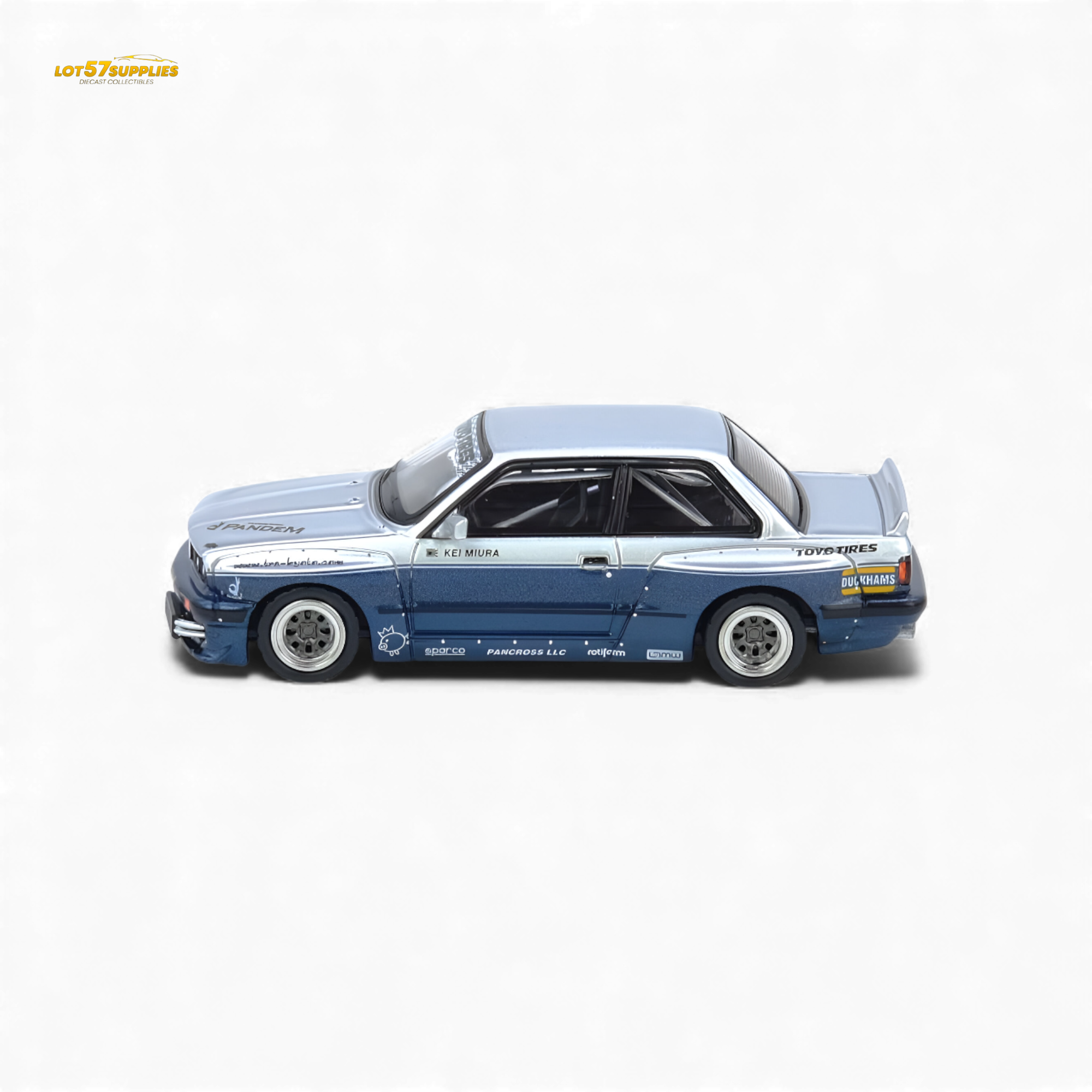 (Pre-Order) INNO64 PANDEM E30 M3 - Silver/Blue 1:64