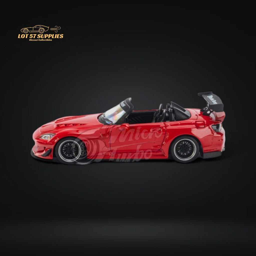Microturbo Honda S2000 Roadster Pandem Rocket Bunny Aero Kit in Red 1:64 - Collectors World Toys