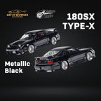 MicroTurbo Custom 180SX Type X Metallic Black 1:64 MT64180SXBLK - Collectors World Toys