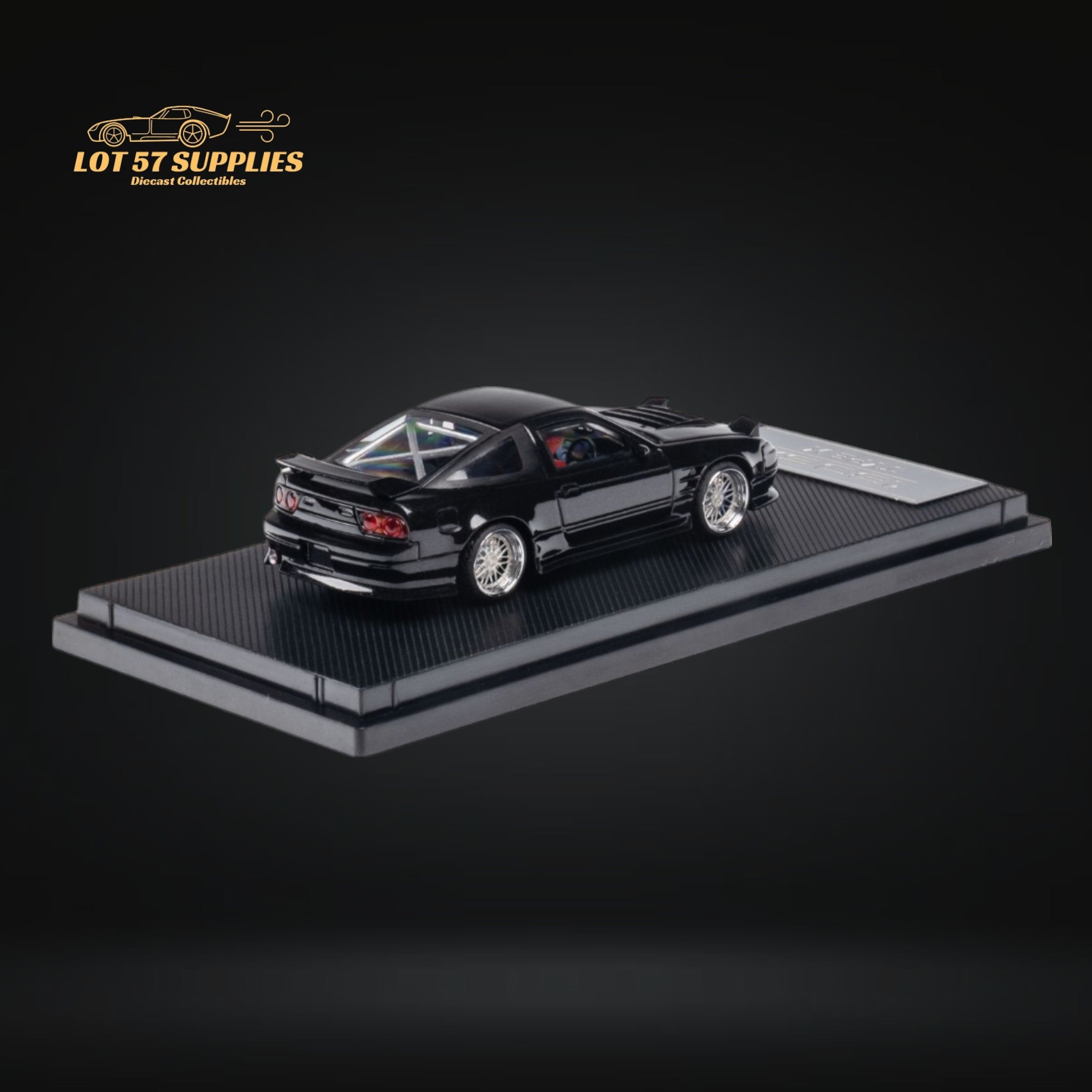 MicroTurbo Custom 180SX Type X Metallic Black 1:64 MT64180SXBLK - Collectors World Toys