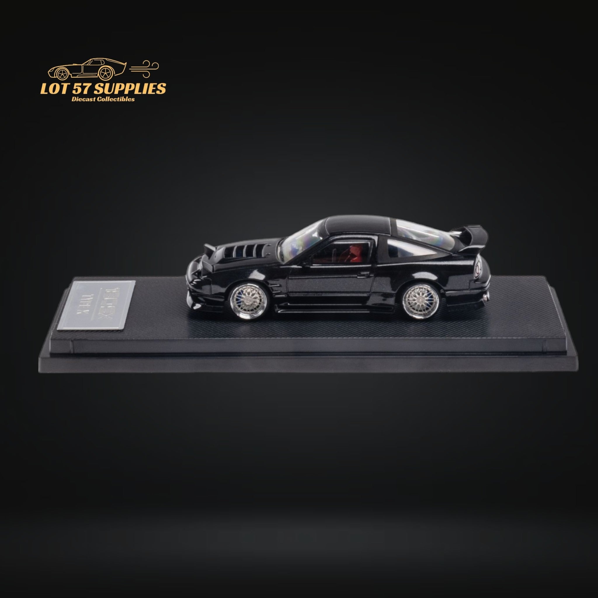 MicroTurbo Custom 180SX Type X Metallic Black 1:64 MT64180SXBLK - Collectors World Toys