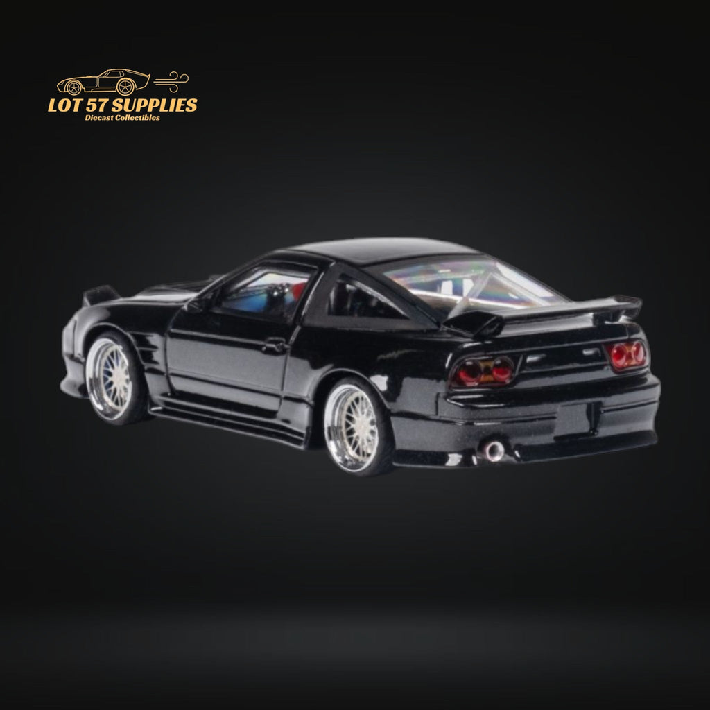 MicroTurbo Custom 180SX Type X Metallic Black 1:64 MT64180SXBLK - Collectors World Toys
