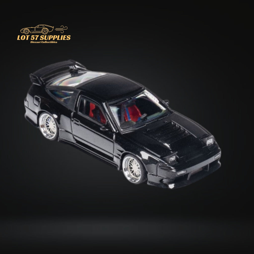 MicroTurbo Custom 180SX Type X Metallic Black 1:64 MT64180SXBLK - Collectors World Toys