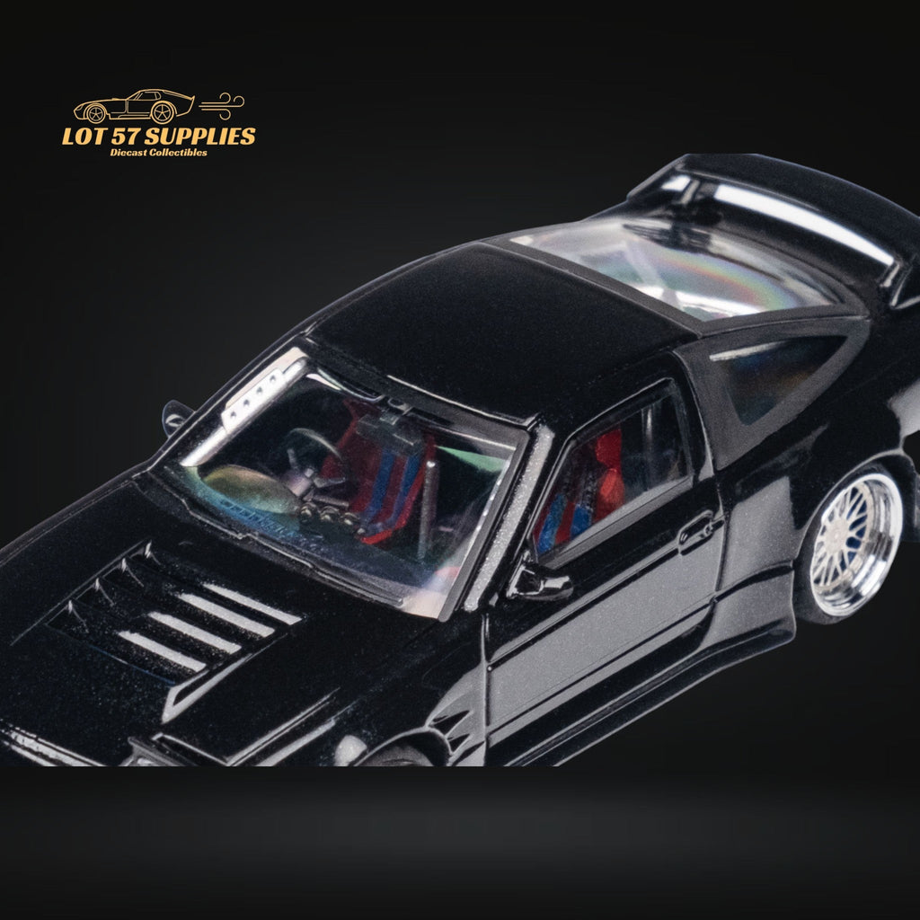 MicroTurbo Custom 180SX Type X Metallic Black 1:64 MT64180SXBLK - Collectors World Toys