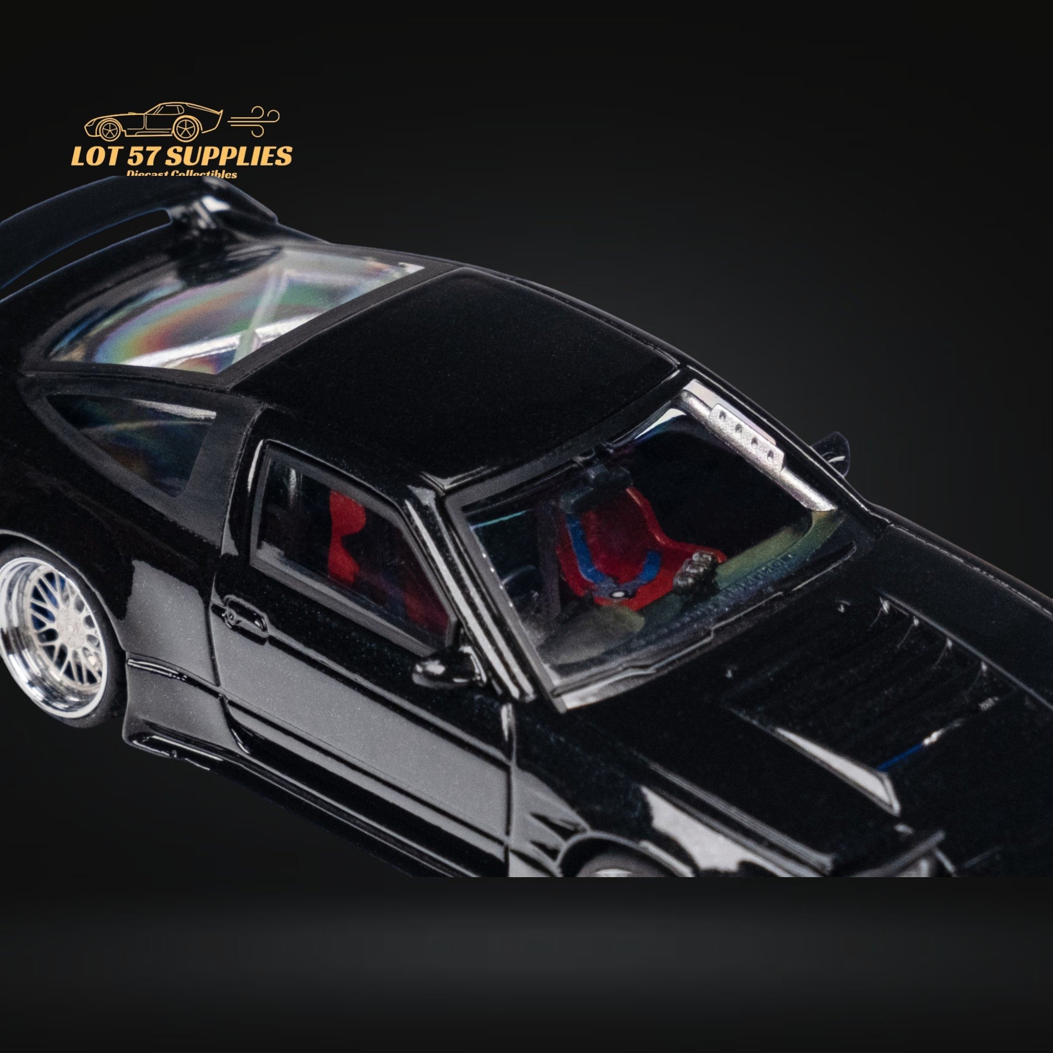 MicroTurbo Custom 180SX Type X Metallic Black 1:64 MT64180SXBLK - Collectors World Toys