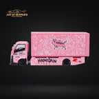 MicroTurbo HINO 300 Custom Box Truck in Pink #43 Livery 1:64 MT6404B5 - Collectors World Toys