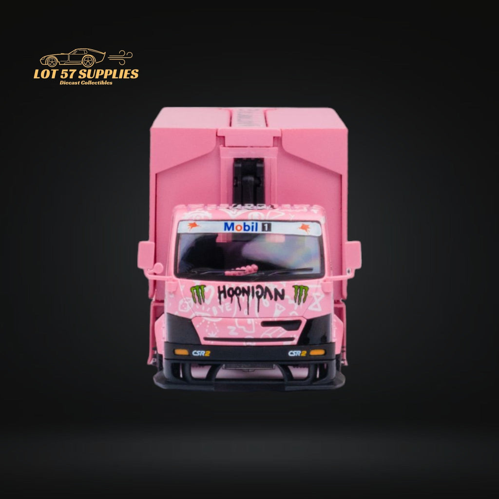 MicroTurbo HINO 300 Custom Box Truck in Pink #43 Livery 1:64 MT6404B5 - Collectors World Toys