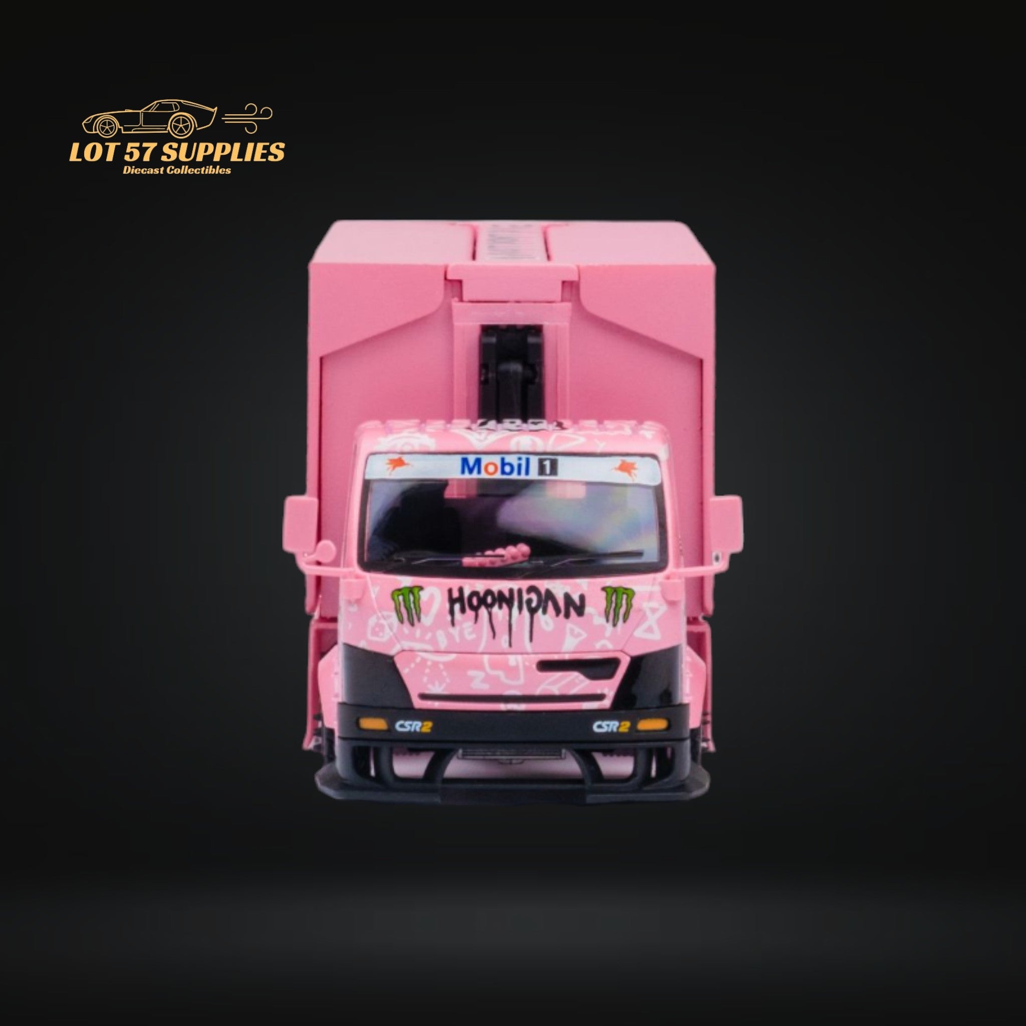 MicroTurbo HINO 300 Custom Box Truck in Pink #43 Livery 1:64 MT6404B5 - Collectors World Toys