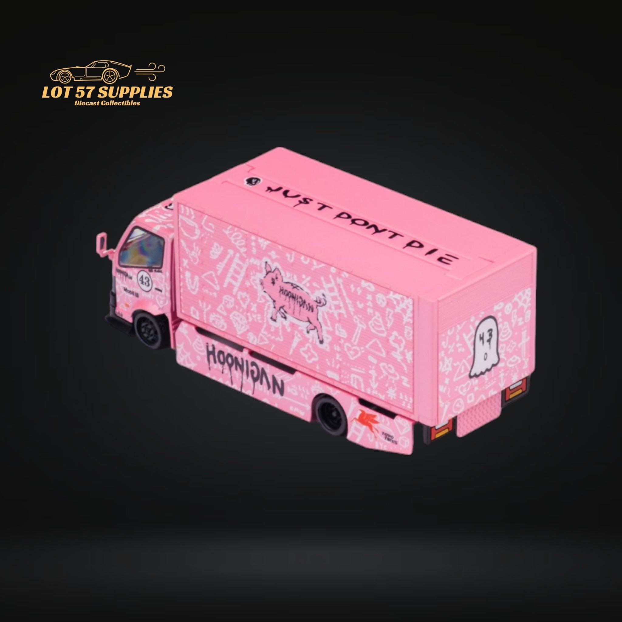 MicroTurbo HINO 300 Custom Box Truck in Pink #43 Livery 1:64 MT6404B5 - Collectors World Toys
