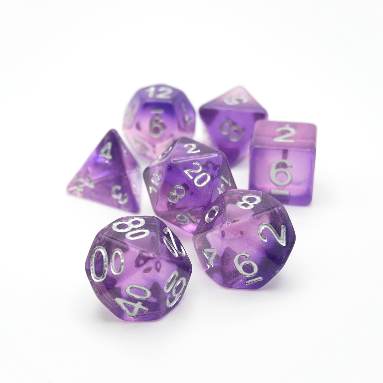 Dancing Lavender - 7 Piece DnD Dice Set | Acrylic RPG Gaming Dice Main image