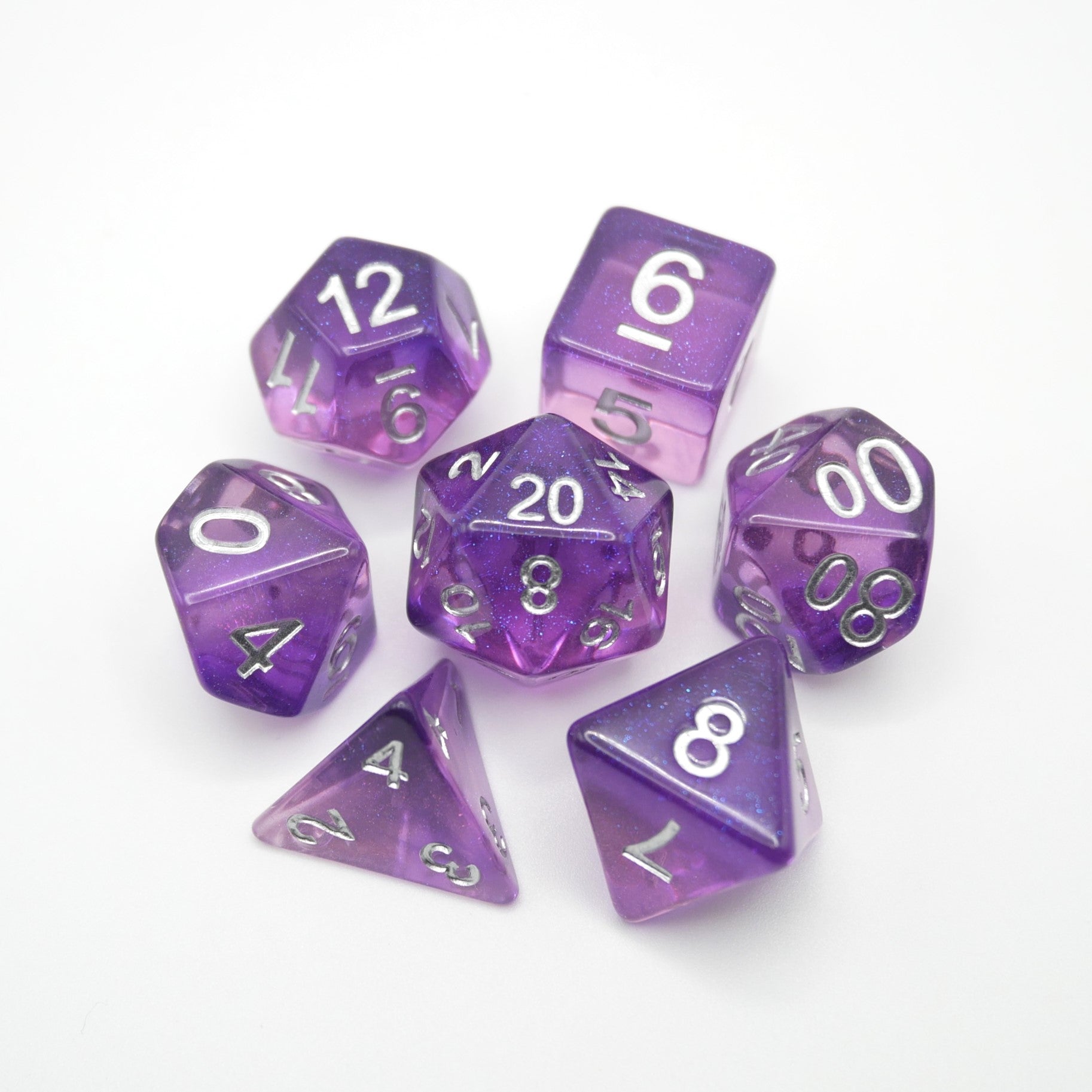 Dancing Lavender - 7 Piece DnD Dice Set | Acrylic RPG Gaming Dice - Collectors World Toys