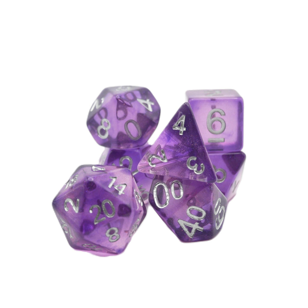 Dancing Lavender - 7 Piece DnD Dice Set | Acrylic RPG Gaming Dice - Collectors World Toys