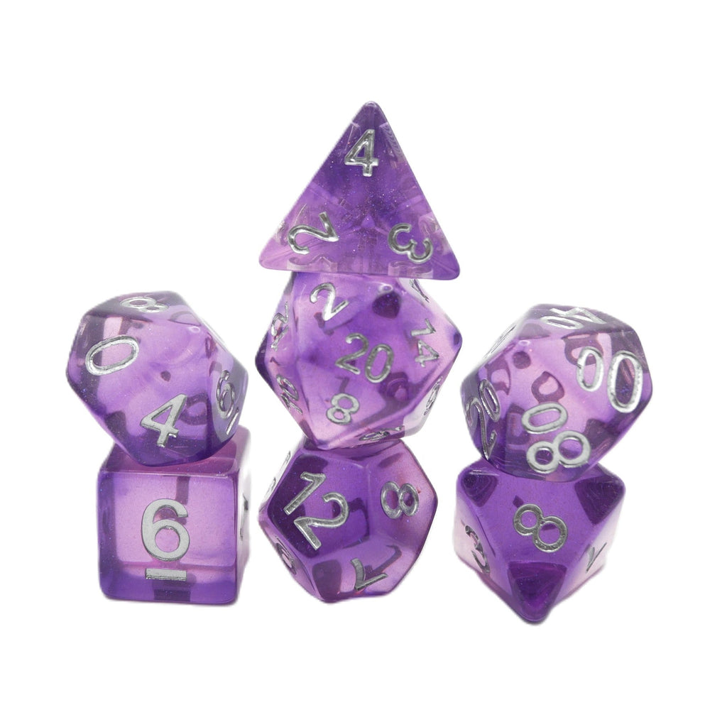 Dancing Lavender - 7 Piece DnD Dice Set | Acrylic RPG Gaming Dice - Collectors World Toys