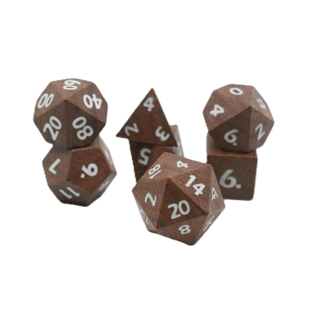 Deku Seed- 7 Piece DnD Dice Set | Wood RPG Gaming Dice - Collectors World Toys