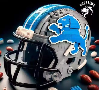 Detroit Lions Football Helmet Custom building blocks Main image