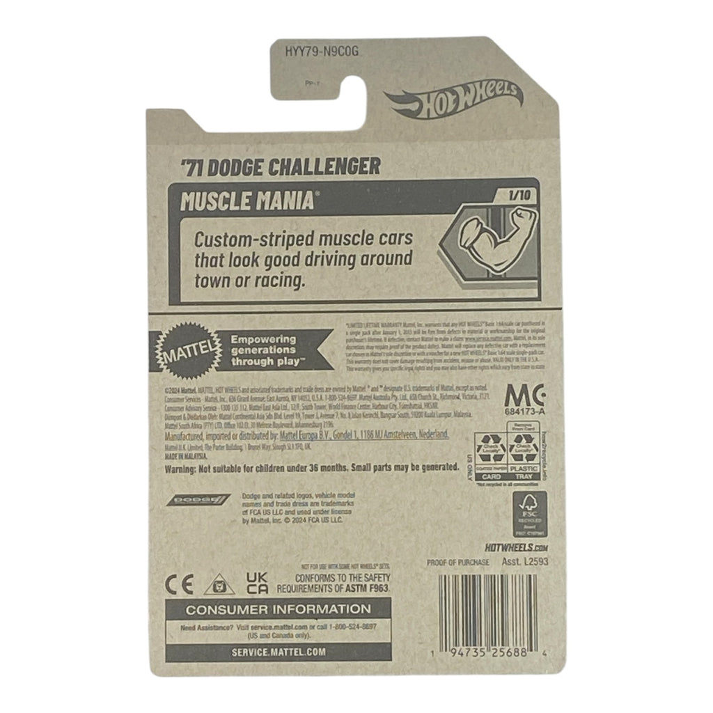 Hot Wheels '71 Dodge Challenger - Muscle Mania Series 1/10 - Collectors World Toys