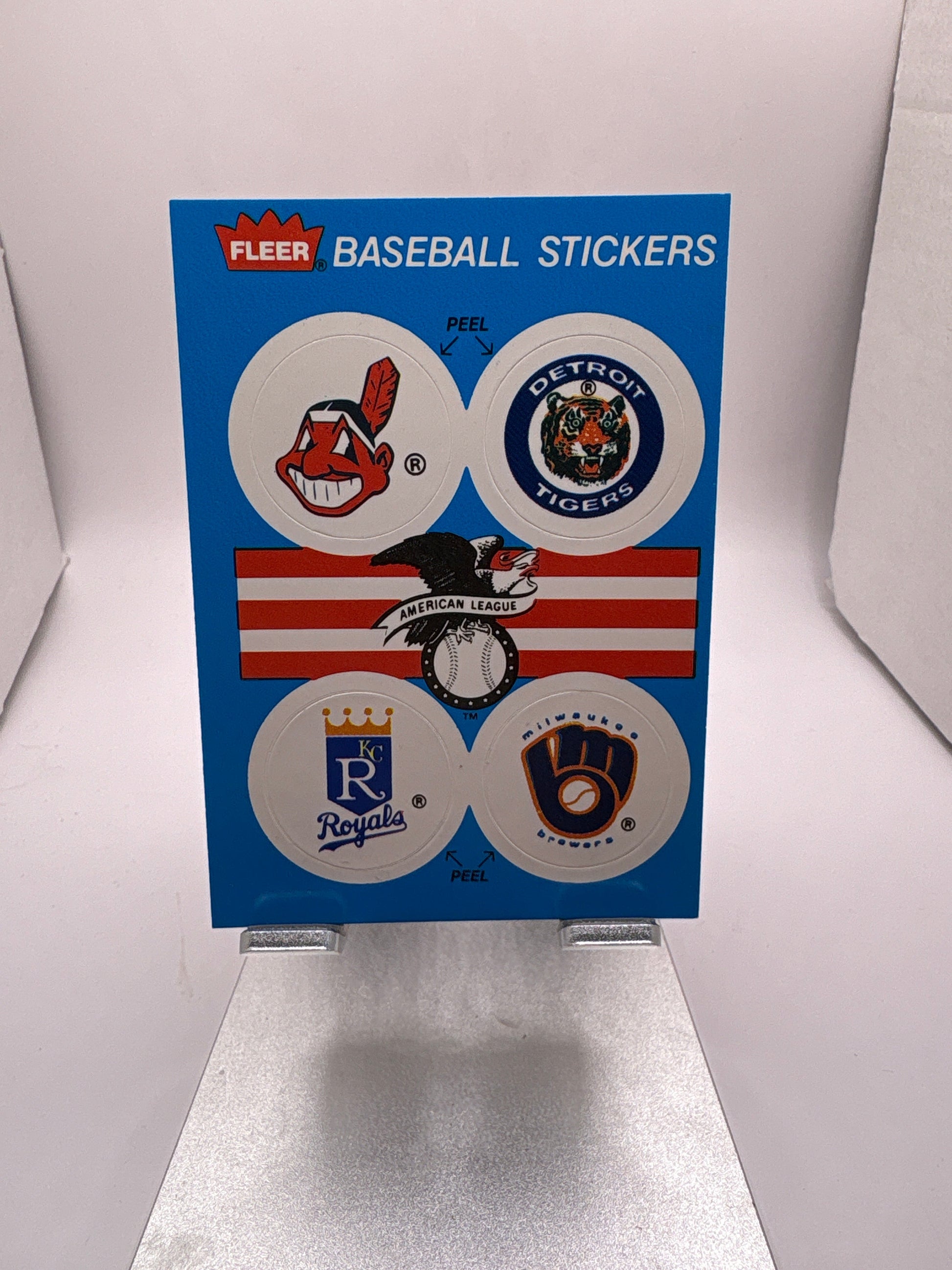 Fleer Cleveland Indians Detroit Tigers Kansas City Royals Milwaukee Brewers Baseball Stickers