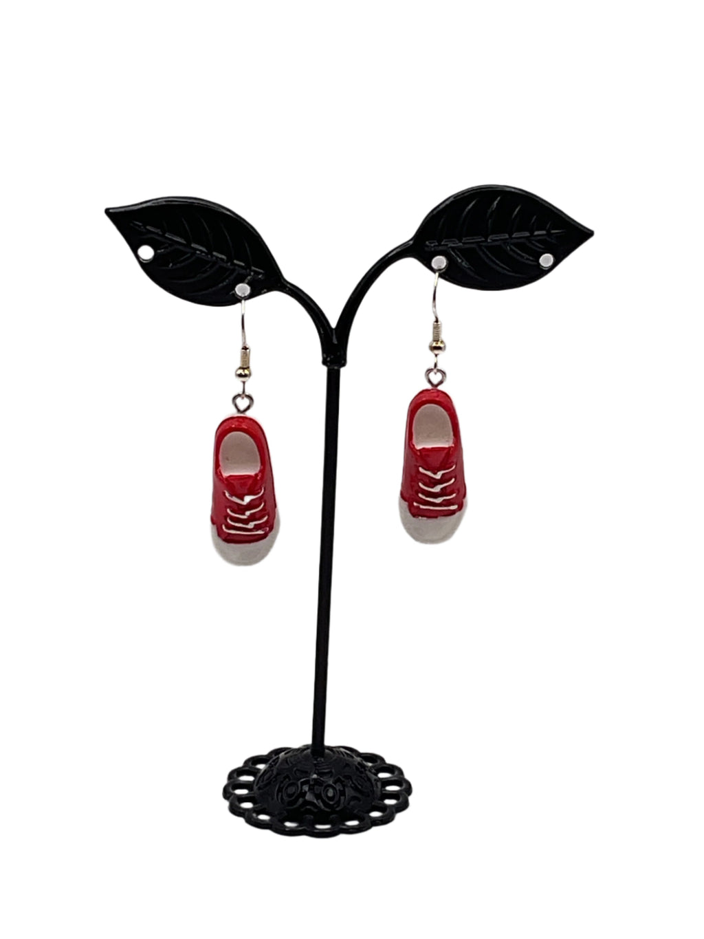 Red Canvas Shoe Earrings