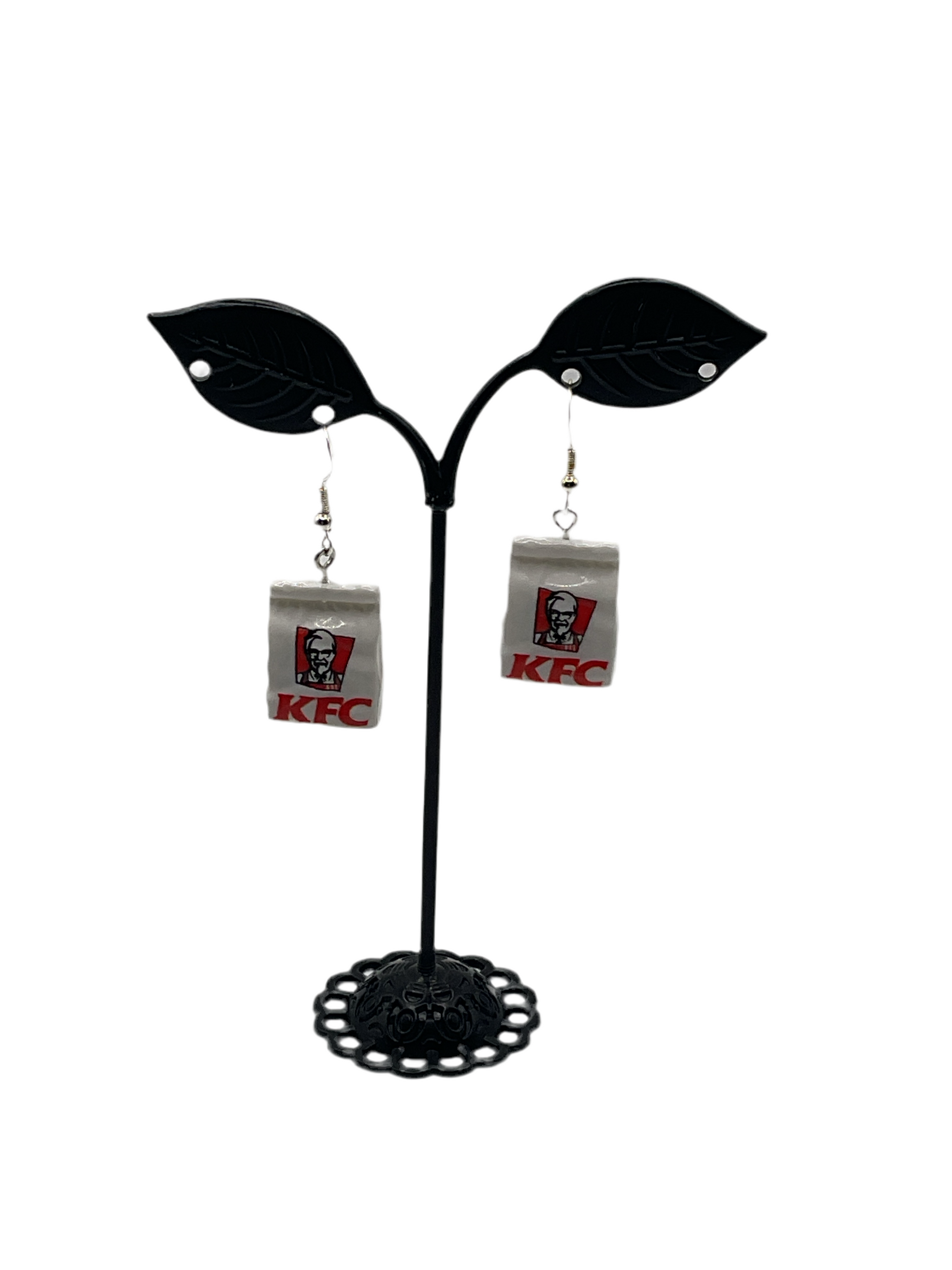 Chicken Fast Food Bag Earrings